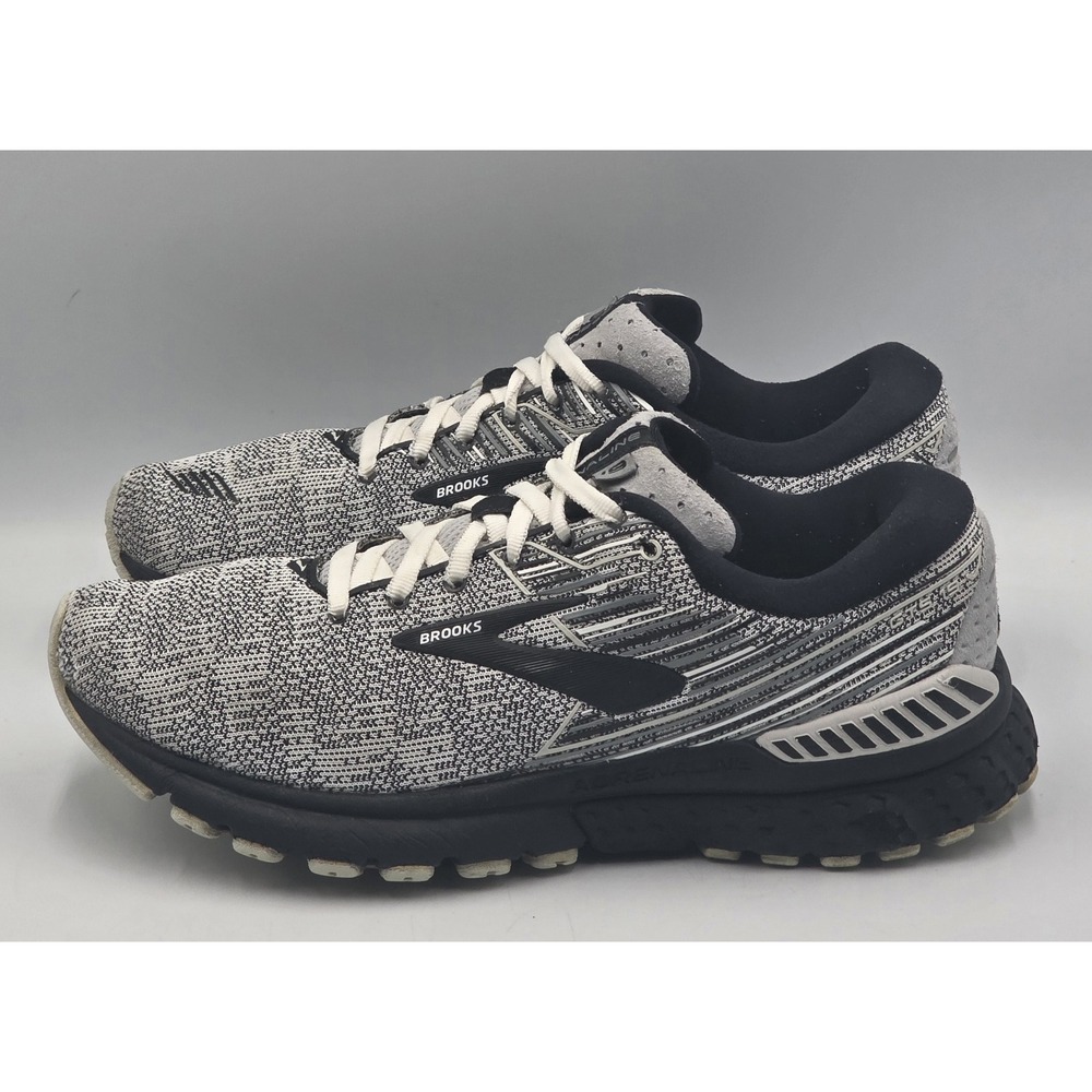 Brooks Adrenaline GTS 19 Womens 9 B Shoes Heathered Black White Running Sneakers - Picture 5 of 12